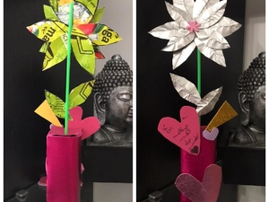 Flor com jarra para o Dia da mãe