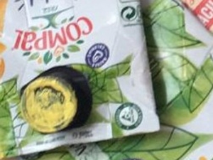 Coração amarelo Matilde ( símbolo tetra pak)