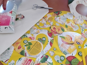 Colagem dos vários corações