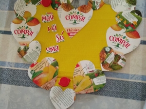 Coração Amarelo em processo de realização.
